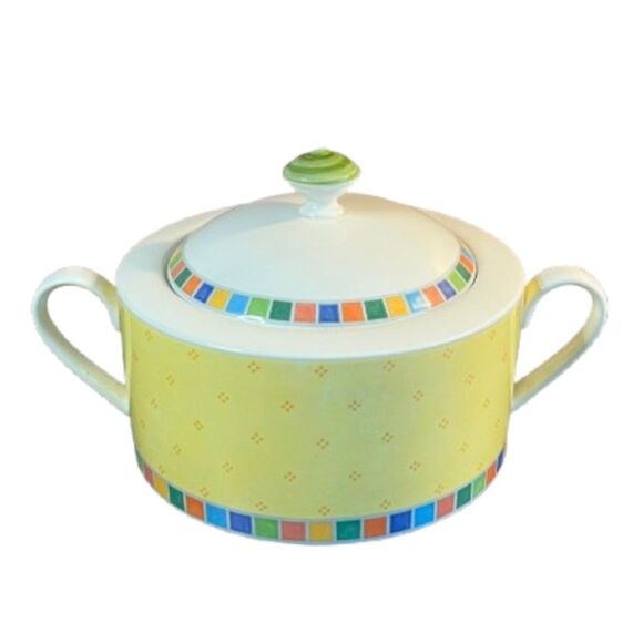 Villeroy & Boch twist alea Limone round covered vegetable dish nwot - Picture 1 of 13